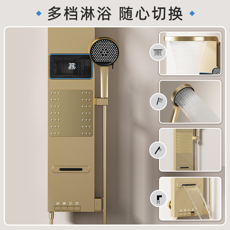Home Bathroom Shower - หน้าจอแสดงผลดิจิตอลอัจฉริยะสีเทาสเปซ พร้อมระบบควบคุมอุณหภูมิ ติดตั้งด้านหลังสำหรับฝักบัวอาบน้ำ - ชุดฝักบัวอาบน้ำสำหรับห้องน้ำในบ้าน