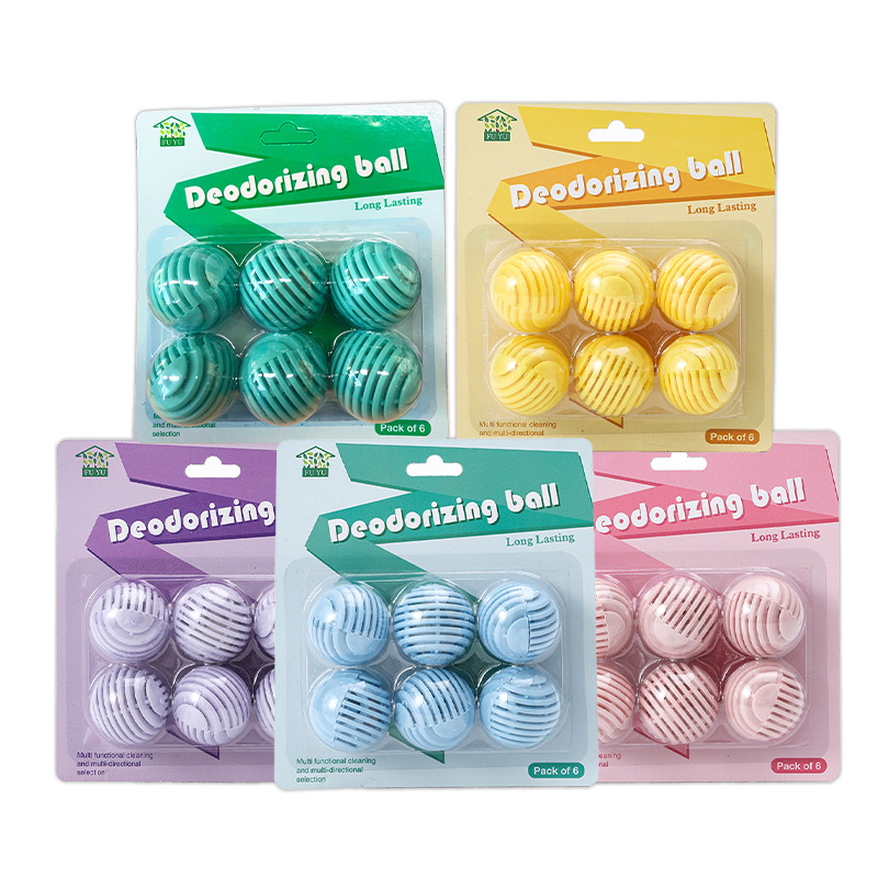 Home Bathroom Freshener - 6 ชิ้น/แพ็ค ลูกบอลดับกลิ่น, ป้องกันเชื้อราและแมลง, น้ำหอมปรับอากาศติดทนนาน, สำหรับตู้เสื้อผ้า,