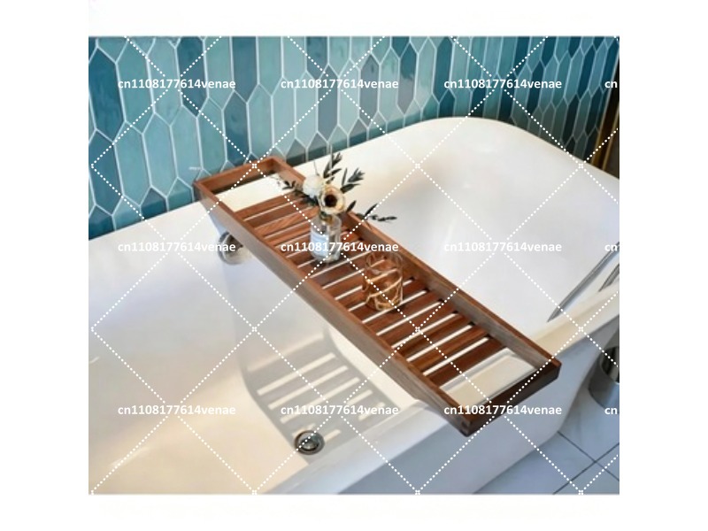 Bath Caddy Tray - ถาดวางของในอ่างอาบน้ำไม้เนื้อแข็ง กันลื่น กันน้ำ สำหรับเก็บของในอ่างอาบน้ำ ของตกแต่งห้องน้ำ