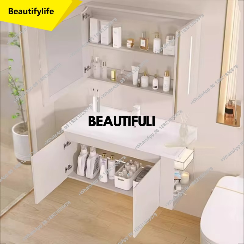 Home Bathroom Vanity Combo - ตู้กระจกห้องน้ำ ตู้เก็บของในห้องน้ำ ชั้นวางของ ตู้เครื่องสำอาง ตู้ห้องน้ำ โต๊ะเครื่องแป้ง