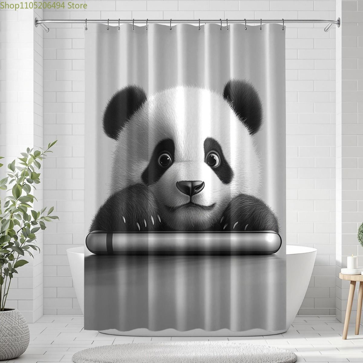 ม่านอาบน้ำลายหมีแพนด้าน่ารัก ด - Adorable Home Bathroom Ideas บทวิจารณ์และราคา