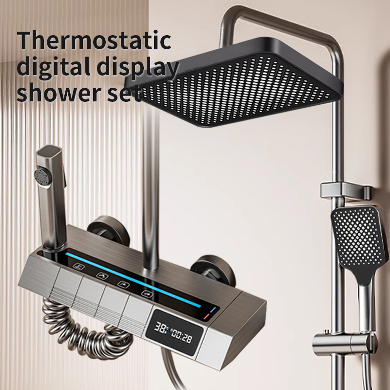 ชุดฝักบัวเปียโนดิจิตอลอุณหภูมิ - Home Bathroom Shower บทวิจารณ์และราคา