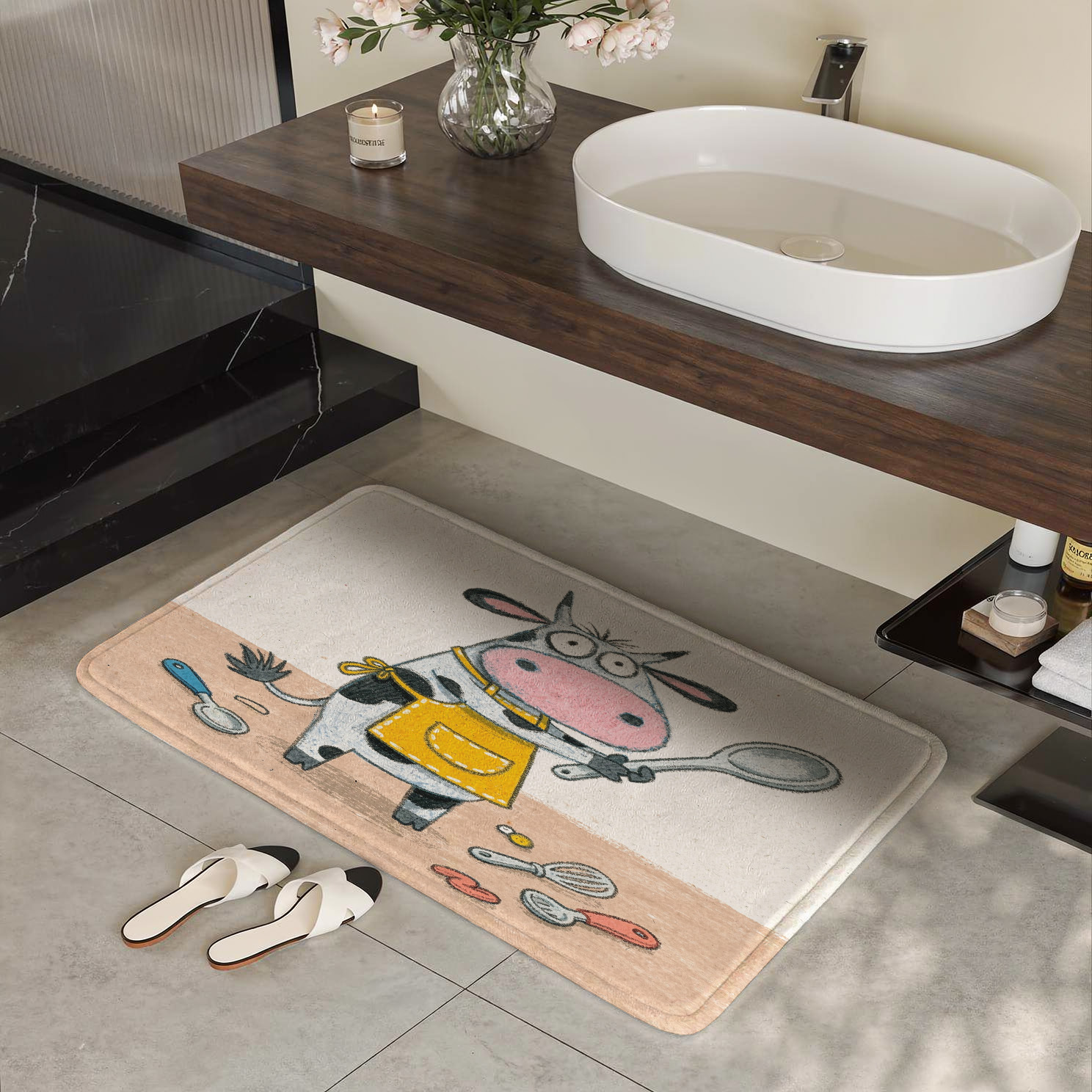 แผ่นรองอุปกรณ์ครัวลายการ์ตูนหม - Adorable Home Bathroom Ideas บทวิจารณ์และราคา
