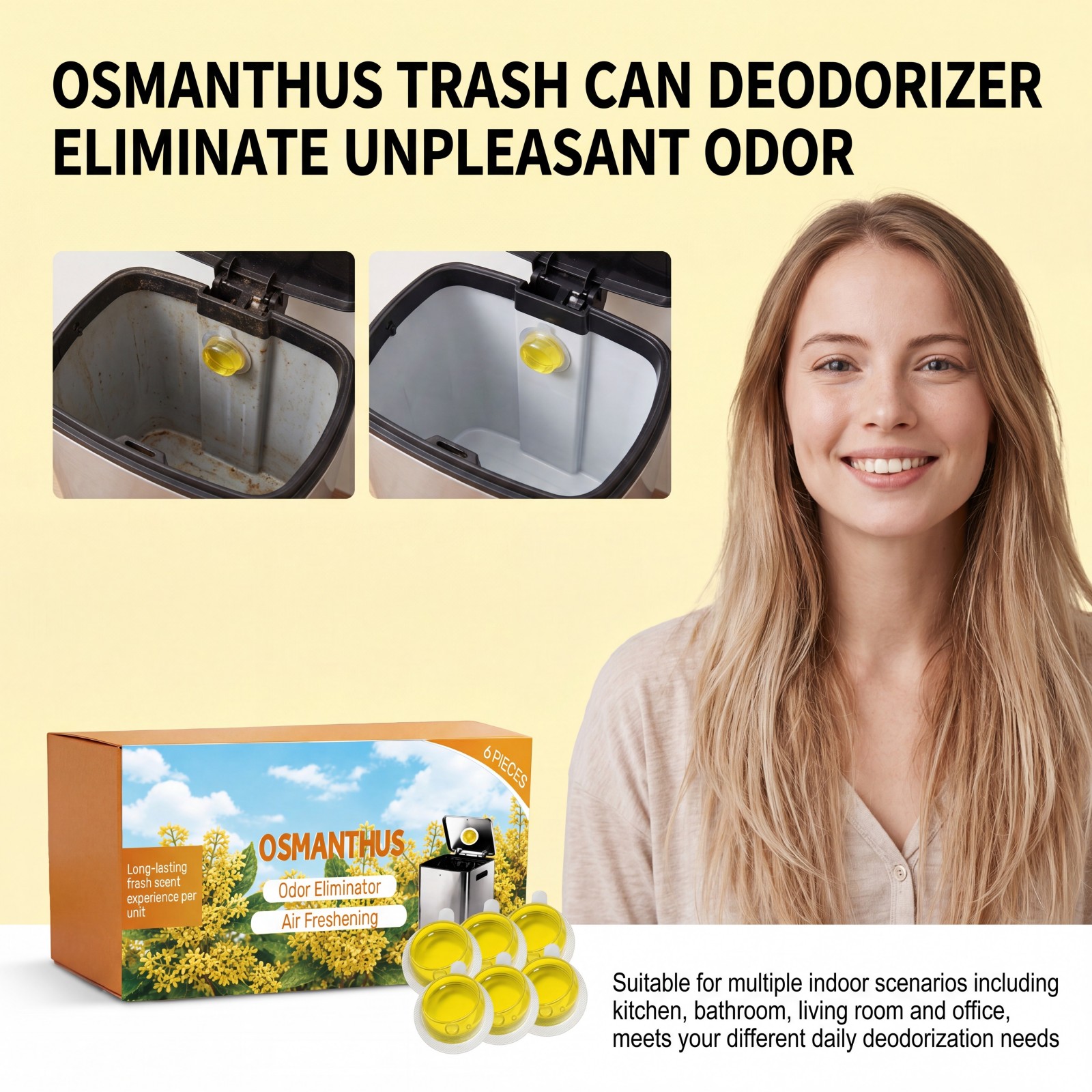 6x Osmanthus Trash Can Deodori - Home Bathroom Freshener บทวิจารณ์และราคา