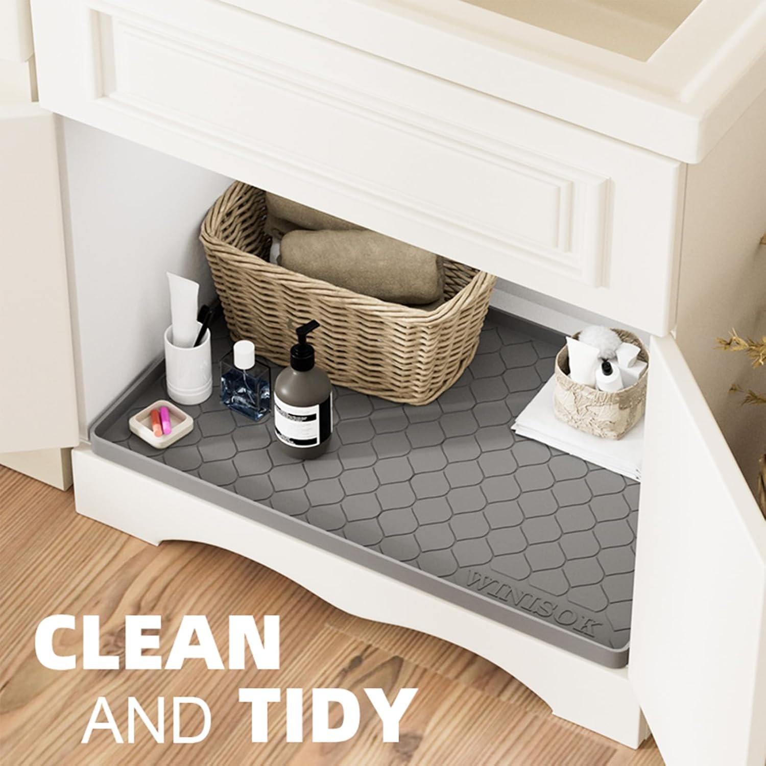 แผ่นรองซิลิโคนใต้ซิงค์วินิโซก  - Home Essentials Bathroom Cabinet บทวิจารณ์และราคา