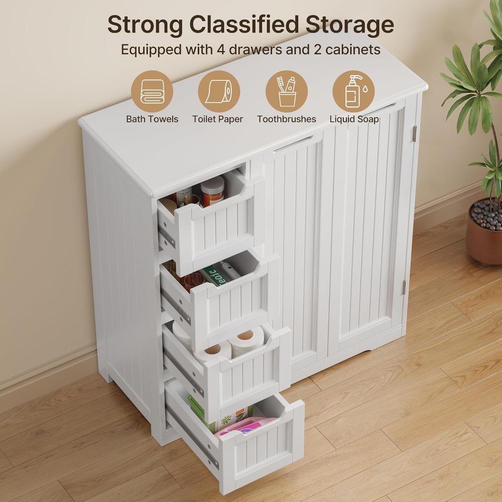 ตู้เก็บของในห้องน้ำพร้อมลิ้นชั - Home Essentials Bathroom Cabinet บทวิจารณ์และราคา