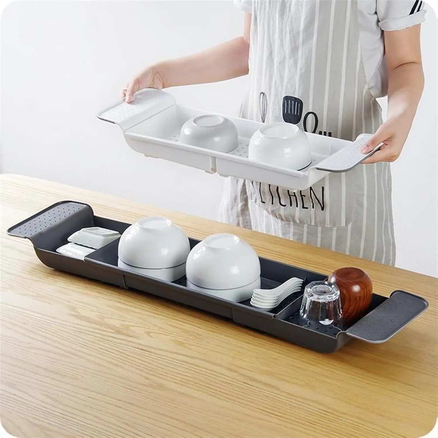 ถาดวางของในอ่างอาบน้ำแบบยืดหดไ - Bath Caddy Tray บทวิจารณ์และราคา