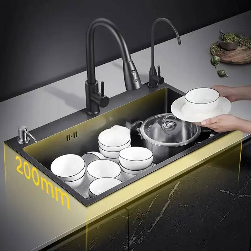 อ่างล้างจานสีดำนาโน สแตนเลสแบบ - Home One Bathroom Accessories บทวิจารณ์และราคา