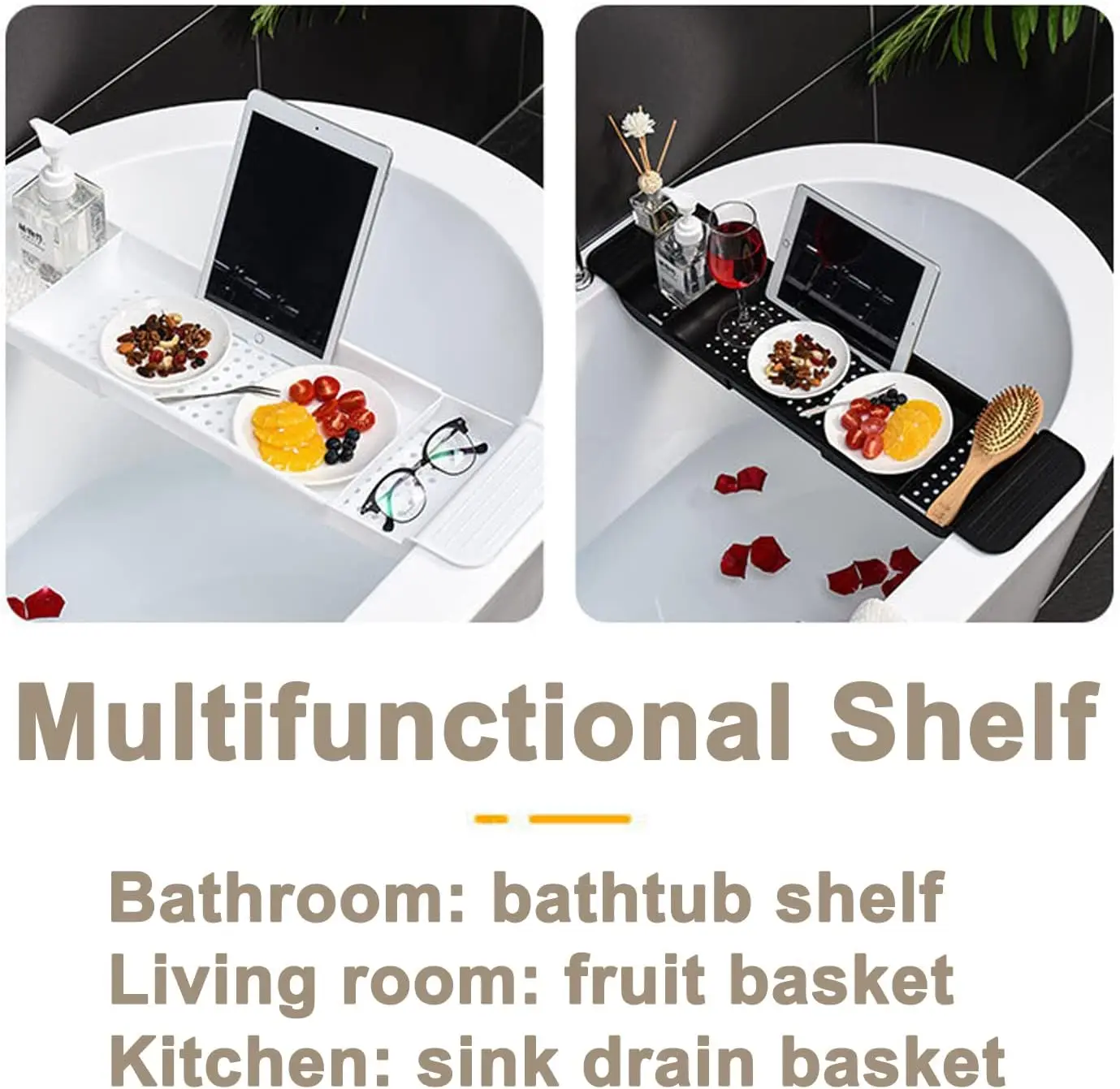 ถาดวางของในอ่างอาบน้ำแบบขยายได - Bath Caddy Tray บทวิจารณ์และราคา