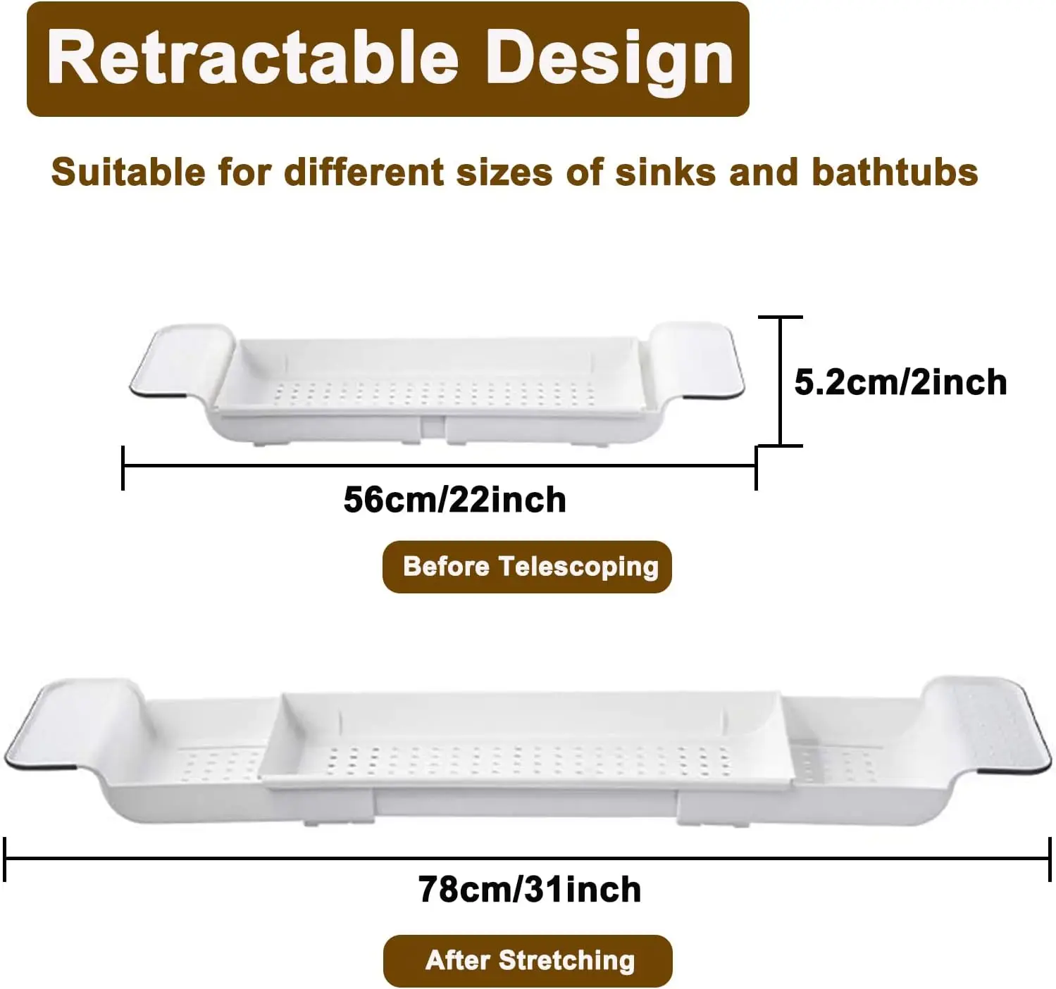 ถาดวางของในอ่างอาบน้ำแบบขยายได - Bath Caddy Tray บทวิจารณ์และราคา