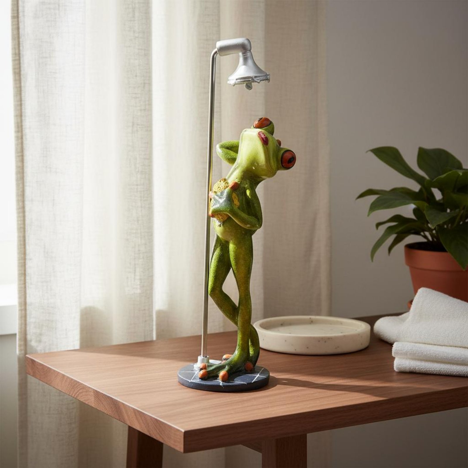 รูปปั้นกบอาบน้ำ ของขวัญสุดพิเศ - Home Bathroom Shower บทวิจารณ์และราคา