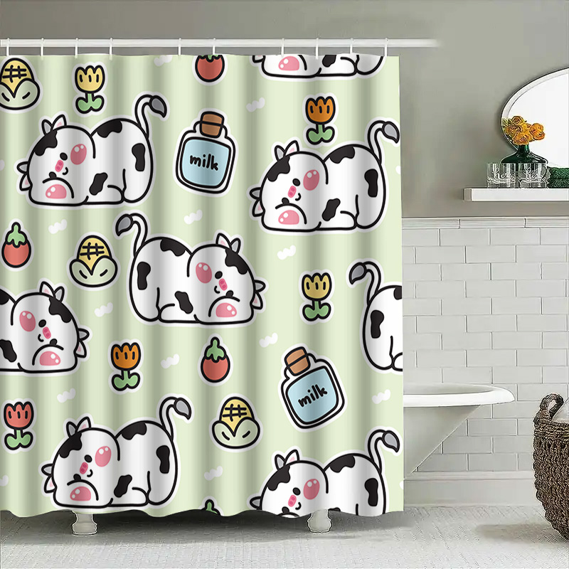 น่ารักวัวพิมพ์ผ้าม่านสําหรับตก - Adorable Home Bathroom Ideas บทวิจารณ์และราคา