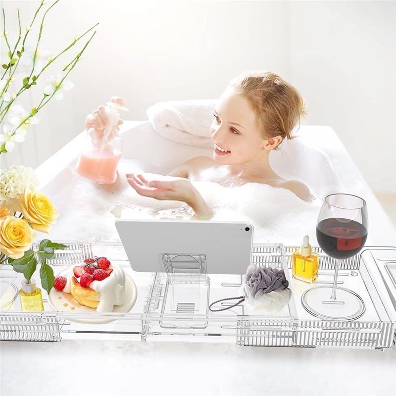 ถาดวางของในอ่างอาบน้ำแบบขยายได - Bath Caddy Tray บทวิจารณ์และราคา