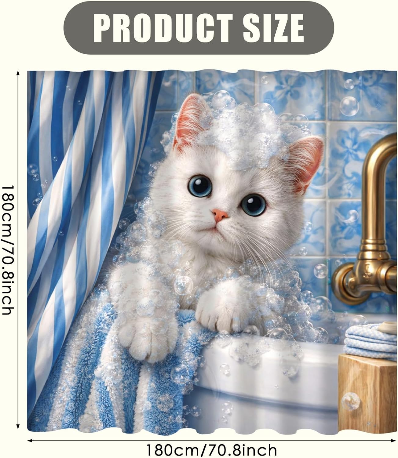ม่านอาบน้ำลายลูกแมวน่ารัก ลายท - Adorable Home Bathroom Ideas บทวิจารณ์และราคา