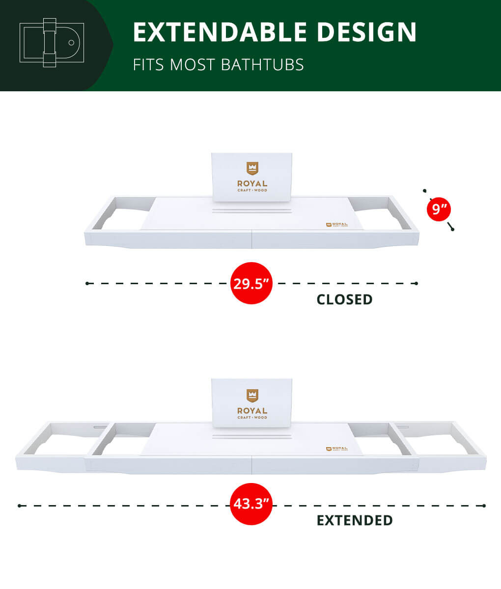 ถาดวางอ่างอาบน้ำไม้ไผ่แบบขยายไ - Bath Caddy Tray บทวิจารณ์และราคา
