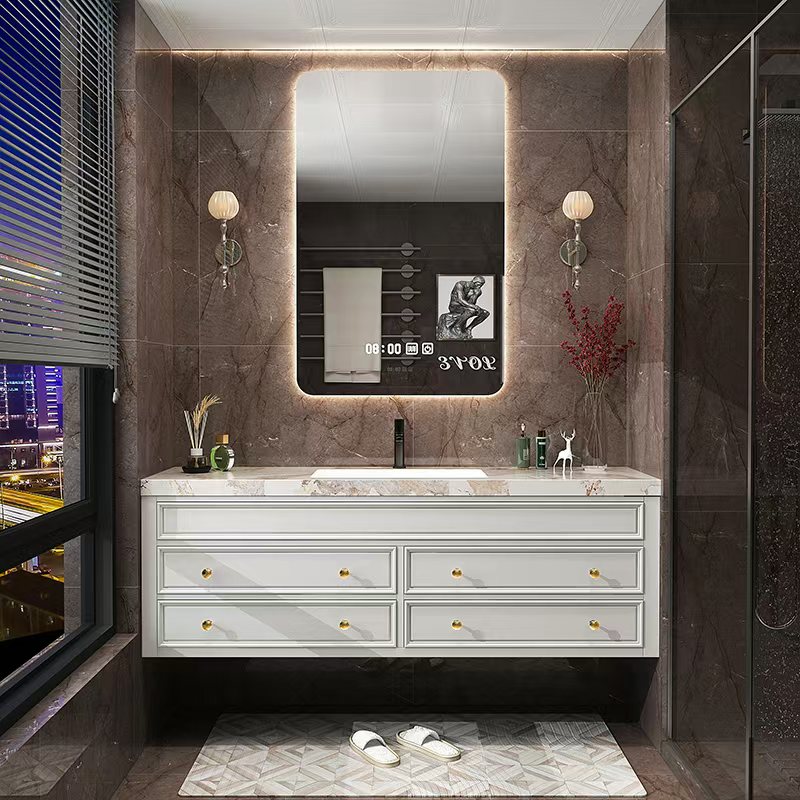 ตู้ห้องน้ำสไตล์เรโทรแบบเรียบง่ - Home Bathroom Vanity Combo บทวิจารณ์และราคา