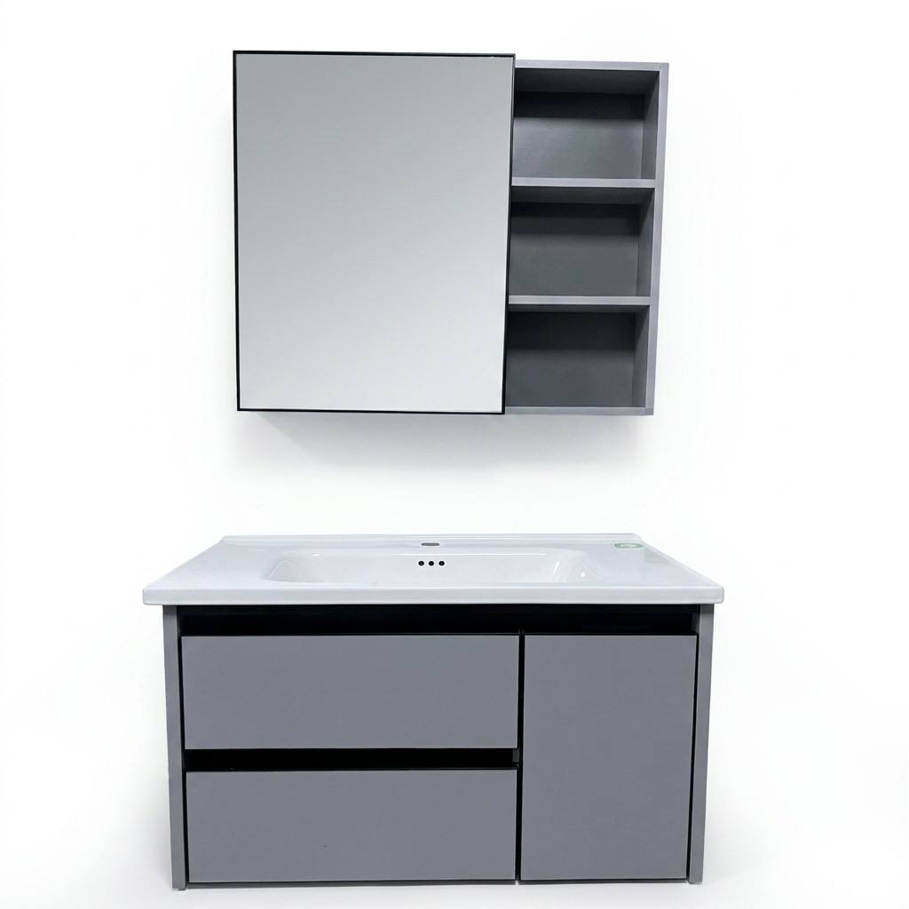 ตู้ห้องน้ำแบบติดผนังทันสมัยเป็ - Home Bathroom Vanity Combo บทวิจารณ์และราคา