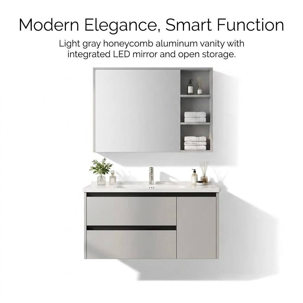 ตู้ห้องน้ำแบบติดผนังทันสมัยเป็ - Home Bathroom Vanity Combo บทวิจารณ์และราคา